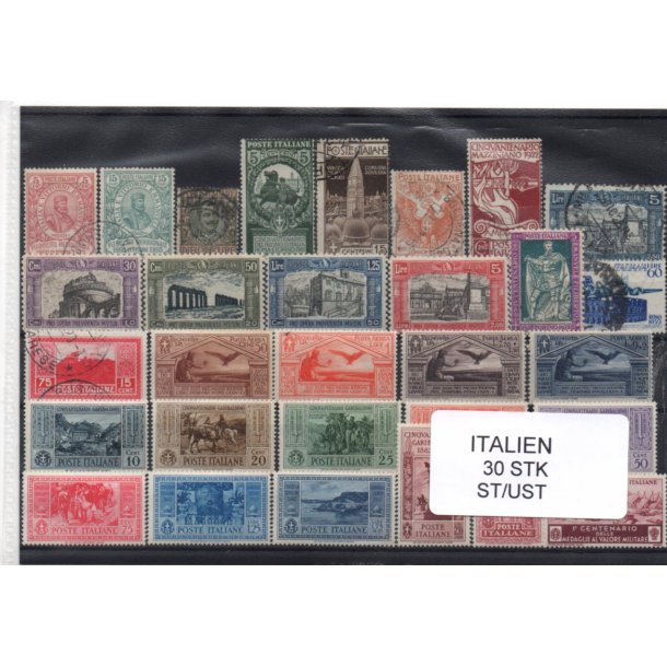 Italien Samling - 30 Stk. Stemplet/Ustemplet