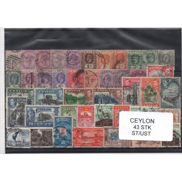 Ceylon Samling - 43 Stk. Stemplet/Ustemplet