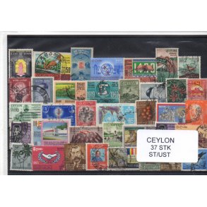 Ceylon/Sri Lanka Samling 37 Stk. Stemplet/ustemplet