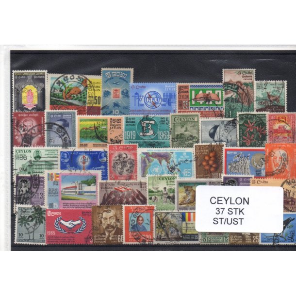 Ceylon/Sri Lanka Samling 37 Stk. Stemplet/ustemplet