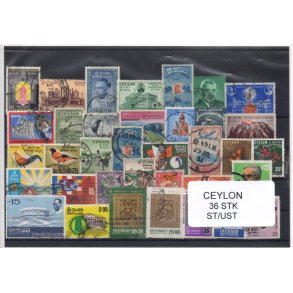 Ceylon/Sri Lanka Samling 36 Stk. Stemplet/ustemplet