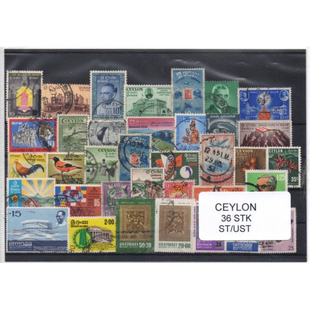 Ceylon/Sri Lanka Samling 36 Stk. Stemplet/ustemplet