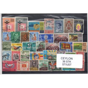 Ceylon/Sri Lanka Samling 36 Stk. Stemplet/ustemplet