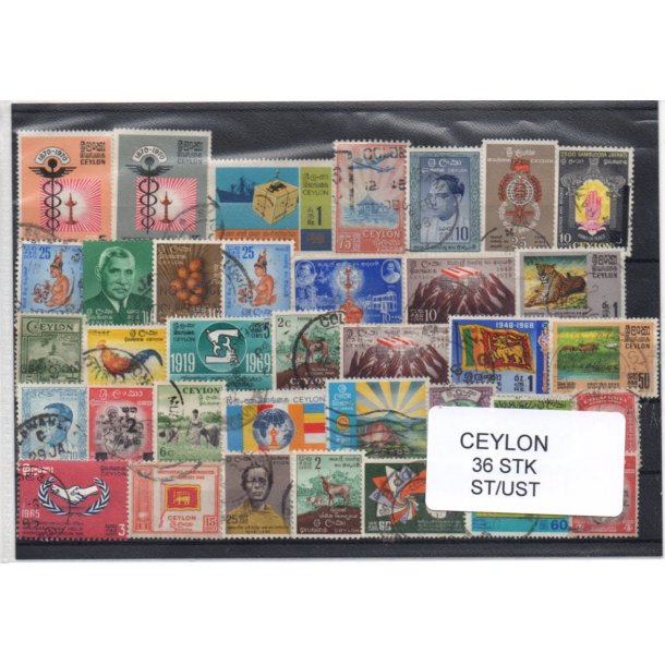 Ceylon/Sri Lanka Samling 36 Stk. Stemplet/ustemplet
