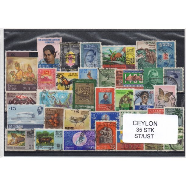 Ceylon/Sri Lanka Samling 35 Stk. Stemplet/ustemplet