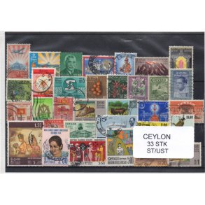 Ceylon/Sri Lanka Samling 33 Stk. Stemplet/ustemplet