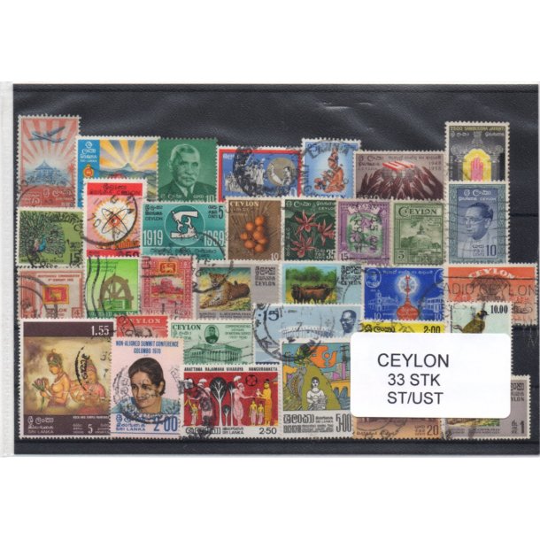Ceylon/Sri Lanka Samling 33 Stk. Stemplet/ustemplet