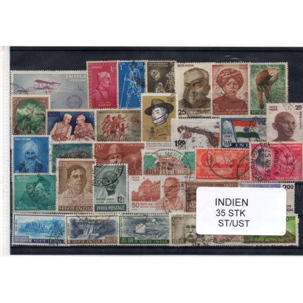 Indien Samling - 35 Stk. Stemp�let/Ustemplet