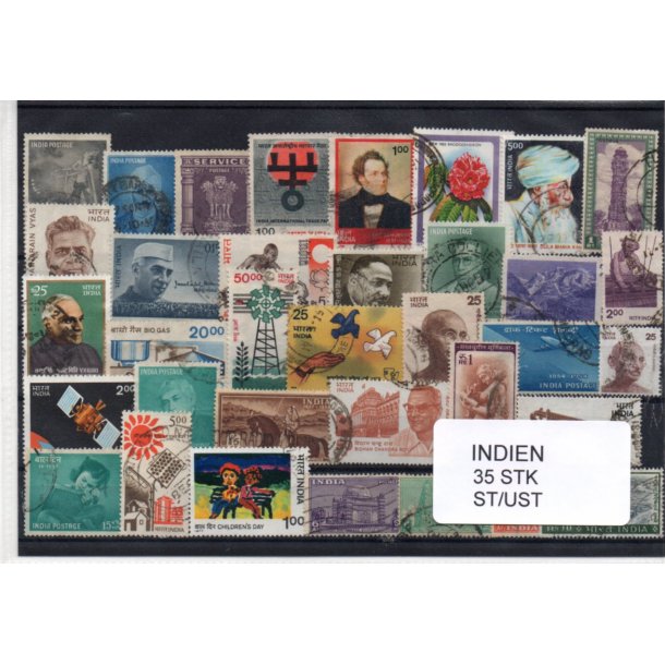 Indien Samling - 35 Stk. Stemp�let/Ustemplet