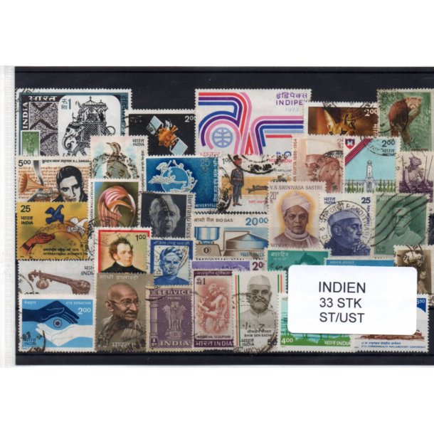 Indien Samling - 33 Stk. Stemp�let/Ustemplet