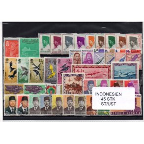 Indonesien Samling. 45 Stk. Stemplet/Ustemplet