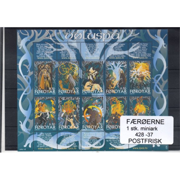 F�r�erne 1 Miniark AFA 428-37 - Postfrisk