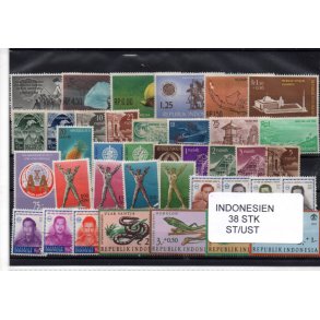 Indonesien Samling. 38 Stk. Stemplet/Ustemplet