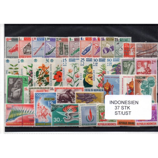Indonesien Samling. 37 Stk. Stemplet/Ustemplet