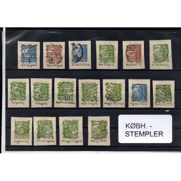 K�benhavner Stempler p� Karevel 17 Stk.