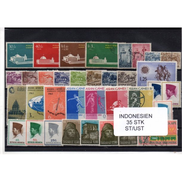 Indonesien Samling. 35 Stk. Stemplet/Ustemplet
