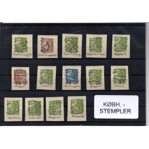 K�benhavner Stempler p� Karevel 14 Stk.