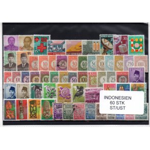 Indonesien Samling. 60 Stk. Stemplet/Ustemplet