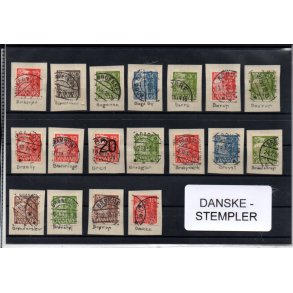 Danske Stempler p Karavel - 18 Stk