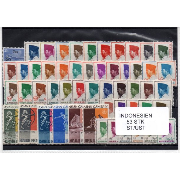 Indonesien Samling. 53 Stk. Stemplet/Ustemplet