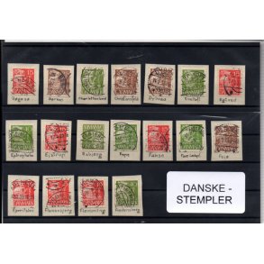 Danske Stempler p Karavel - 18 Stk