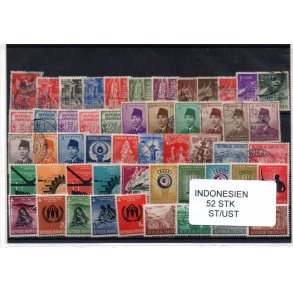 Indonesien Samling. 52 Stk. Stemplet/Ustemplet