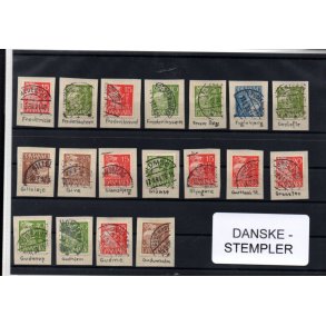 Danske Stempler p Karavel - 18 Stk