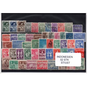 Indonesien Samling. 52 Stk. Stemplet/Ustemplet
