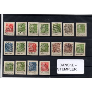 Danske Stempler p Karavel - 18 Stk