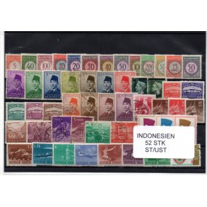 Indonesien Samling. 52 Stk. Stemplet/Ustemplet