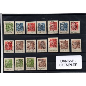 Danske Stempler p Karavel - 18 Stk