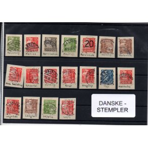Danske Stempler p Karavel - 18 Stk
