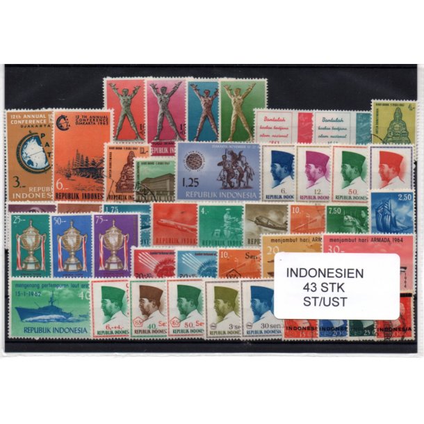 Indonesien Samling. 43 Stk. Stemplet/Ustemplet