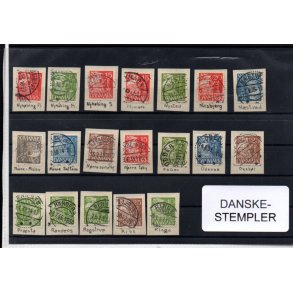 Danske Stempler p Karavel - 18 Stk