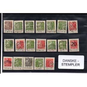 Danske Stempler p Karavel - 18 Stk