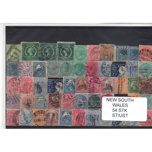 New South Wales Samling - 54 stk. Stemplet/Ustemplet