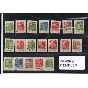 Danske Stempler p Karavel - 18 Stk
