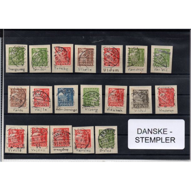 Danske Stempler p Karavel - 18 Stk