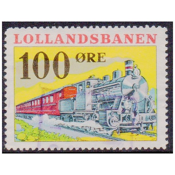Lollandsbanen  - Godsfrimrke - 100 re - Stemplet