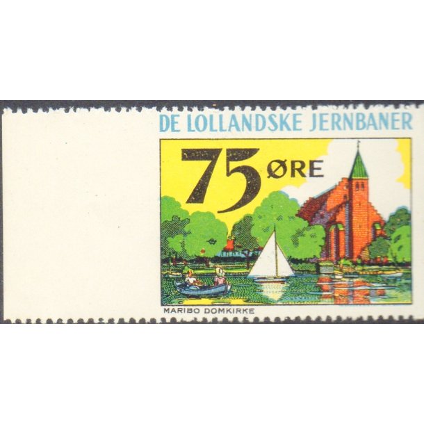 De Lollandske Jernbaner  - Godsfrimrke - 75 re - Ustemplet - Bred Margen !