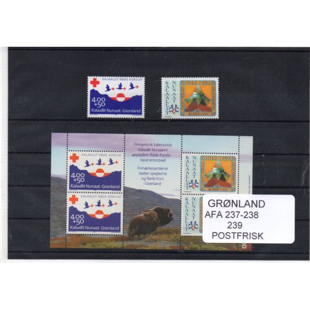 Grnland - Afa 237 - 38 og 239 Miniark Postfrisk