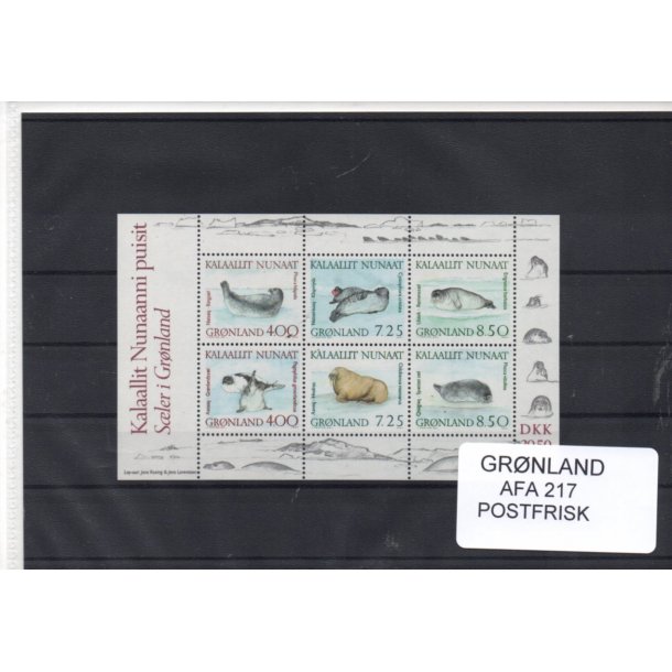 Grnland - Afa 217  Miniark Postfrisk