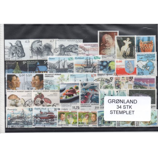 Grnland - 34 Stk. Stemplet