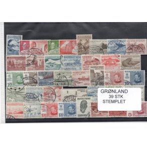 Grnland - 39 Stk. Stemplet