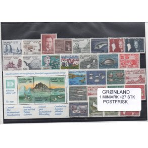 Grnland - 1 Miniark + 27 Stk. Postfrisk