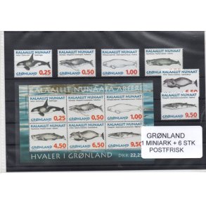 Grnland - 1 Miniark + 6 Stk. Postfrisk