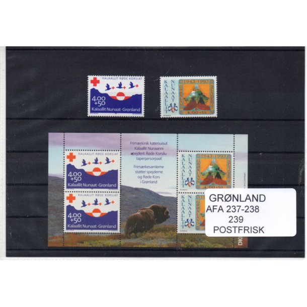 Grnland - Afa 237 - 38 og 239 Miniark Postfrisk