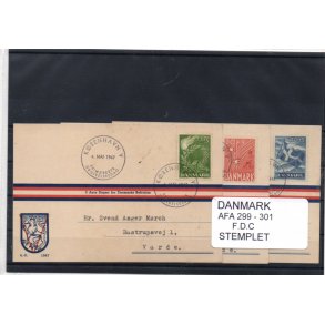 Danmark - Afa 299 - 301 FDC Stemplet