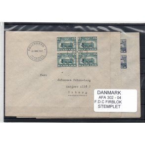 Danmark - Afa 302 - 04 - FDC Friblok Stemplet