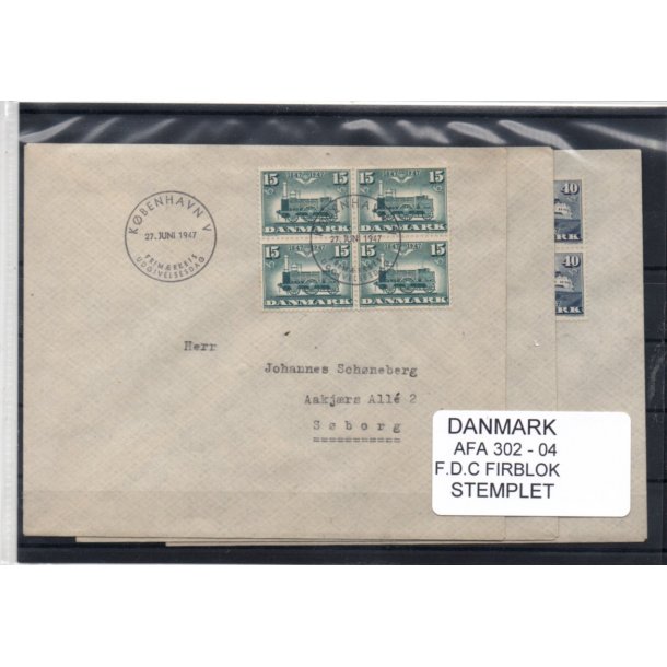 Danmark - Afa 302 - 04 - FDC Friblok Stemplet